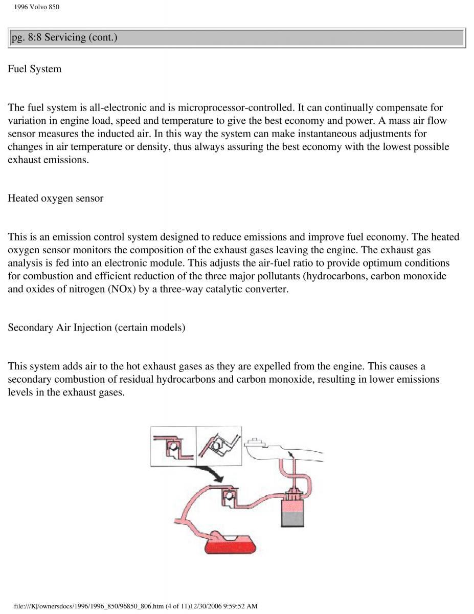 Volvo 850 owners manual / page 235