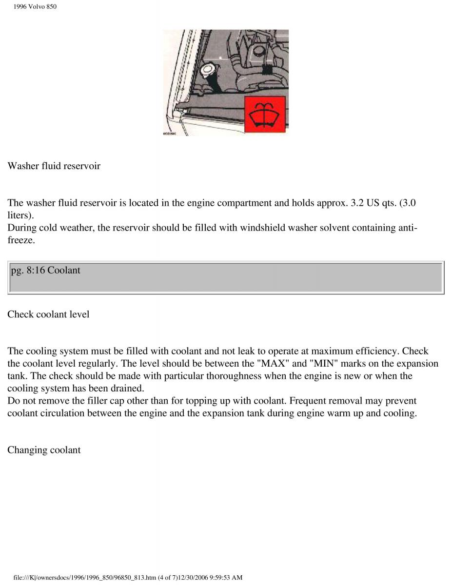 Volvo 850 owners manual / page 246