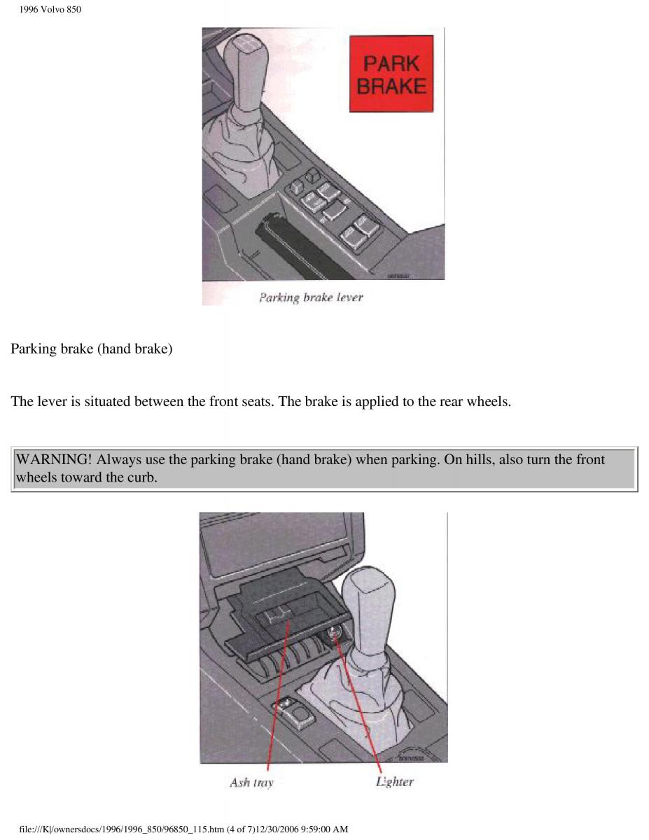 Volvo 850 owners manual / page 27