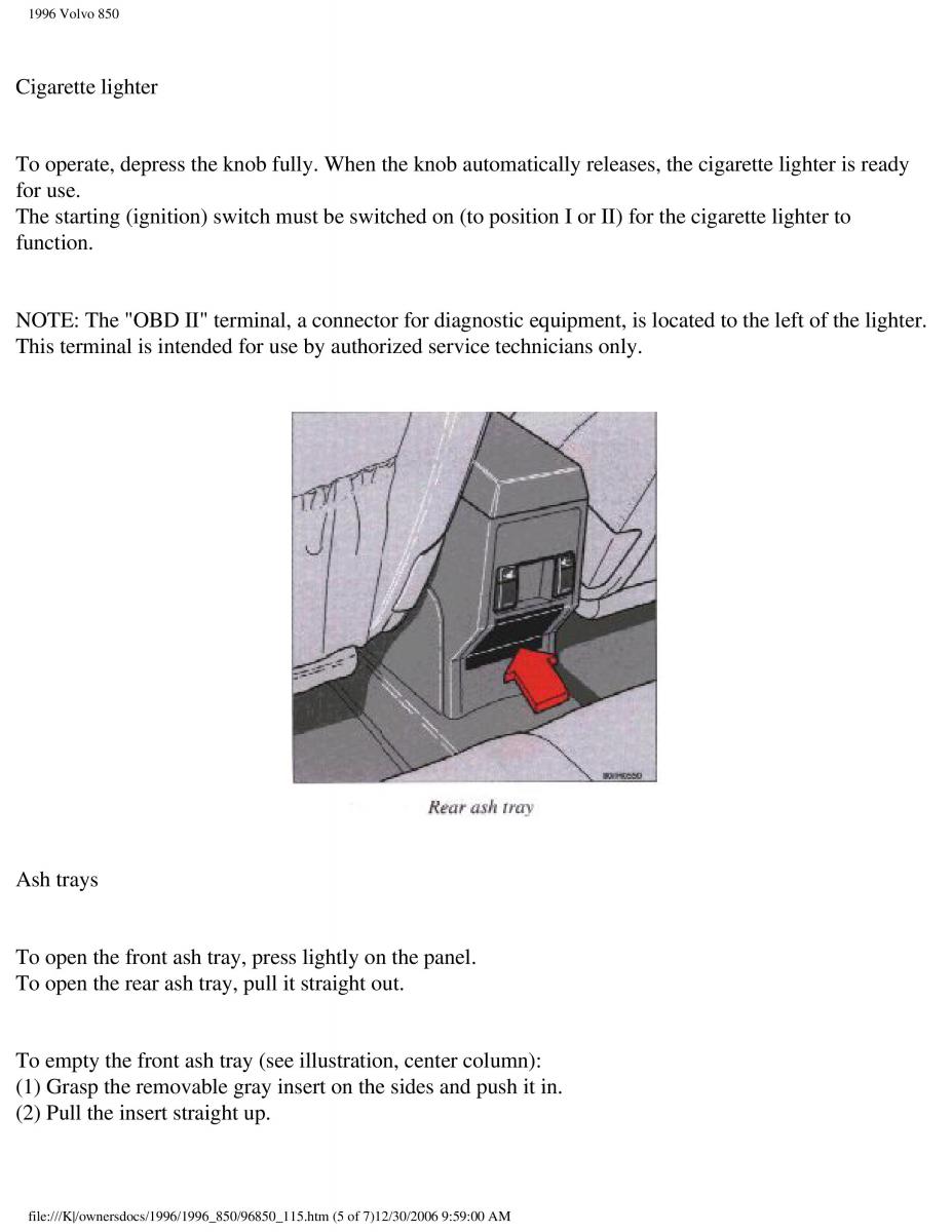 Volvo 850 owners manual / page 28