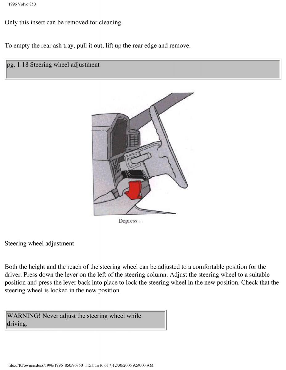 Volvo 850 owners manual / page 29