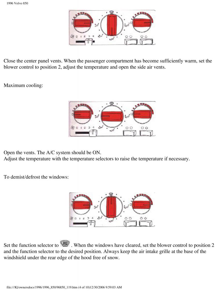 Volvo 850 owners manual / page 34