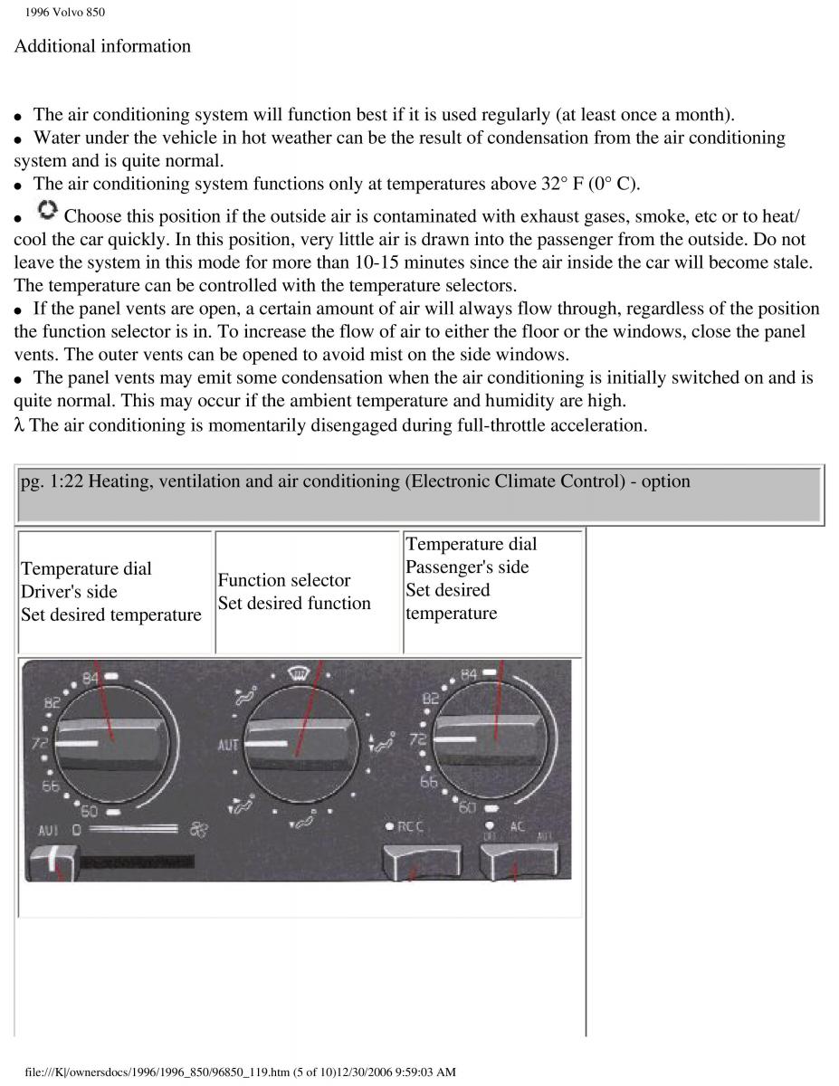 Volvo 850 owners manual / page 35