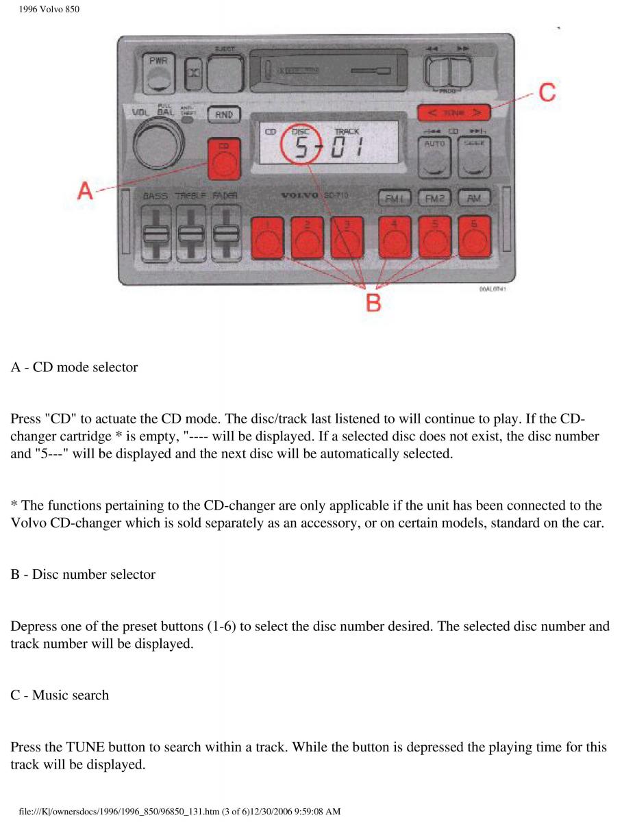 Volvo 850 owners manual / page 51