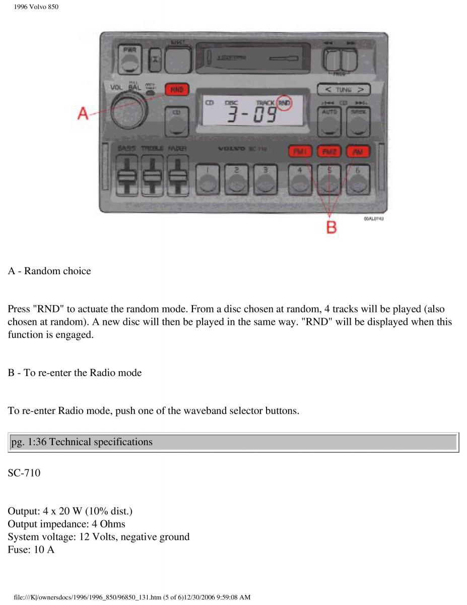 Volvo 850 owners manual / page 53