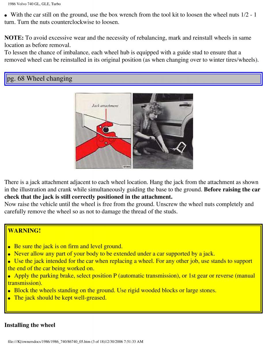 Volvo 740 GL GLE Turbo owners manual / page 79