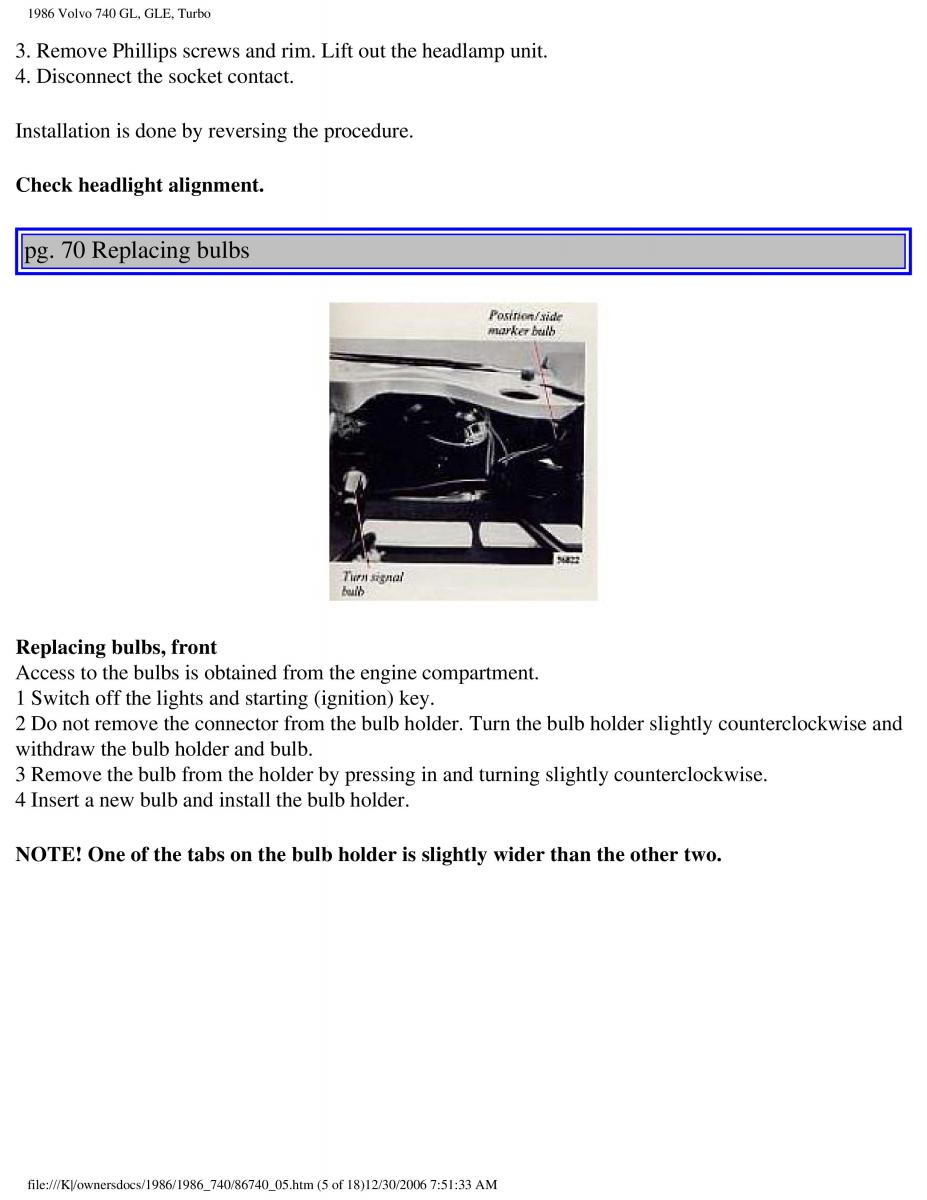 Volvo 740 GL GLE Turbo owners manual / page 81