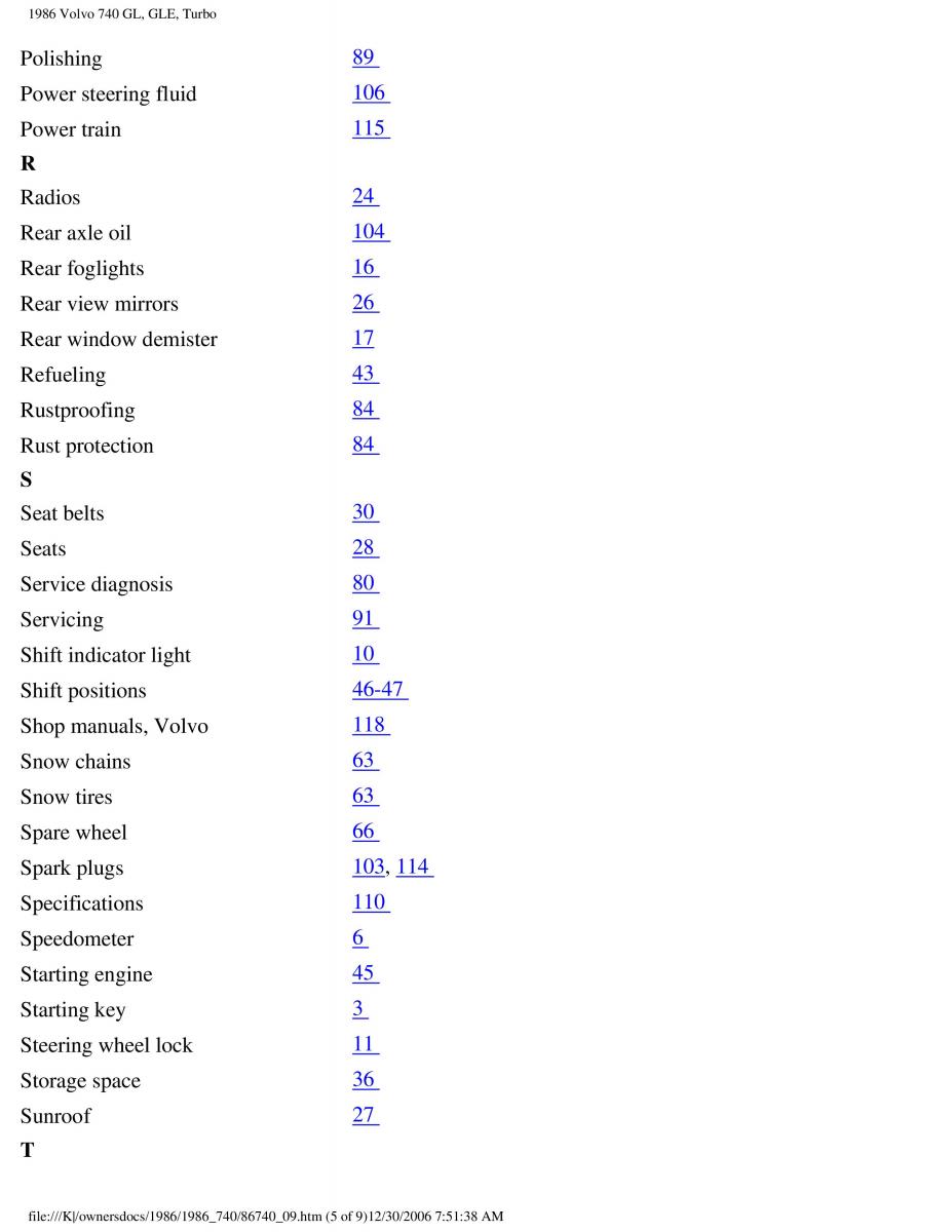 Volvo 740 GL GLE Turbo owners manual / page 137