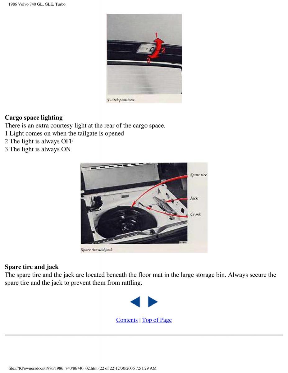 Volvo 740 GL GLE Turbo owners manual / page 50