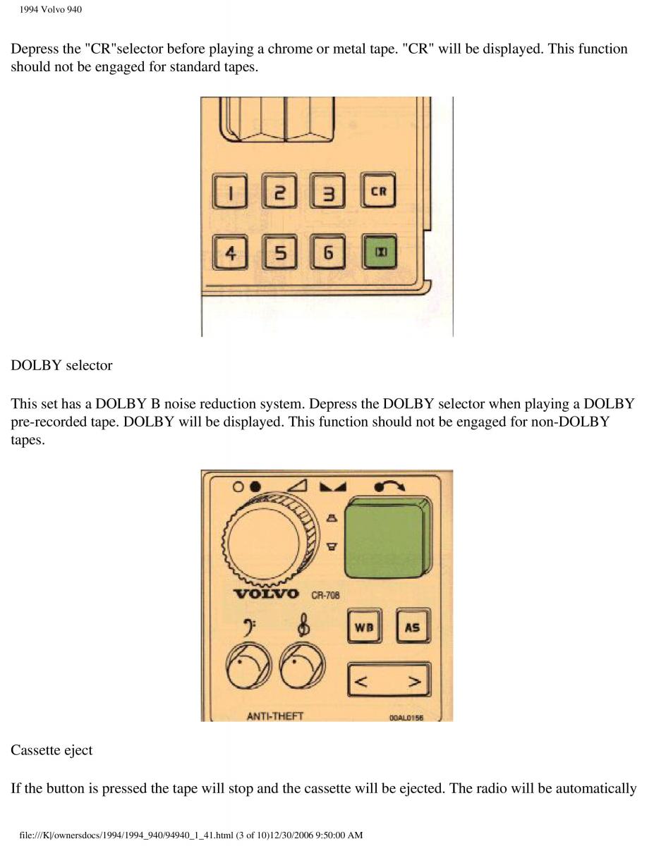 Volvo 940 owners manual / page 55