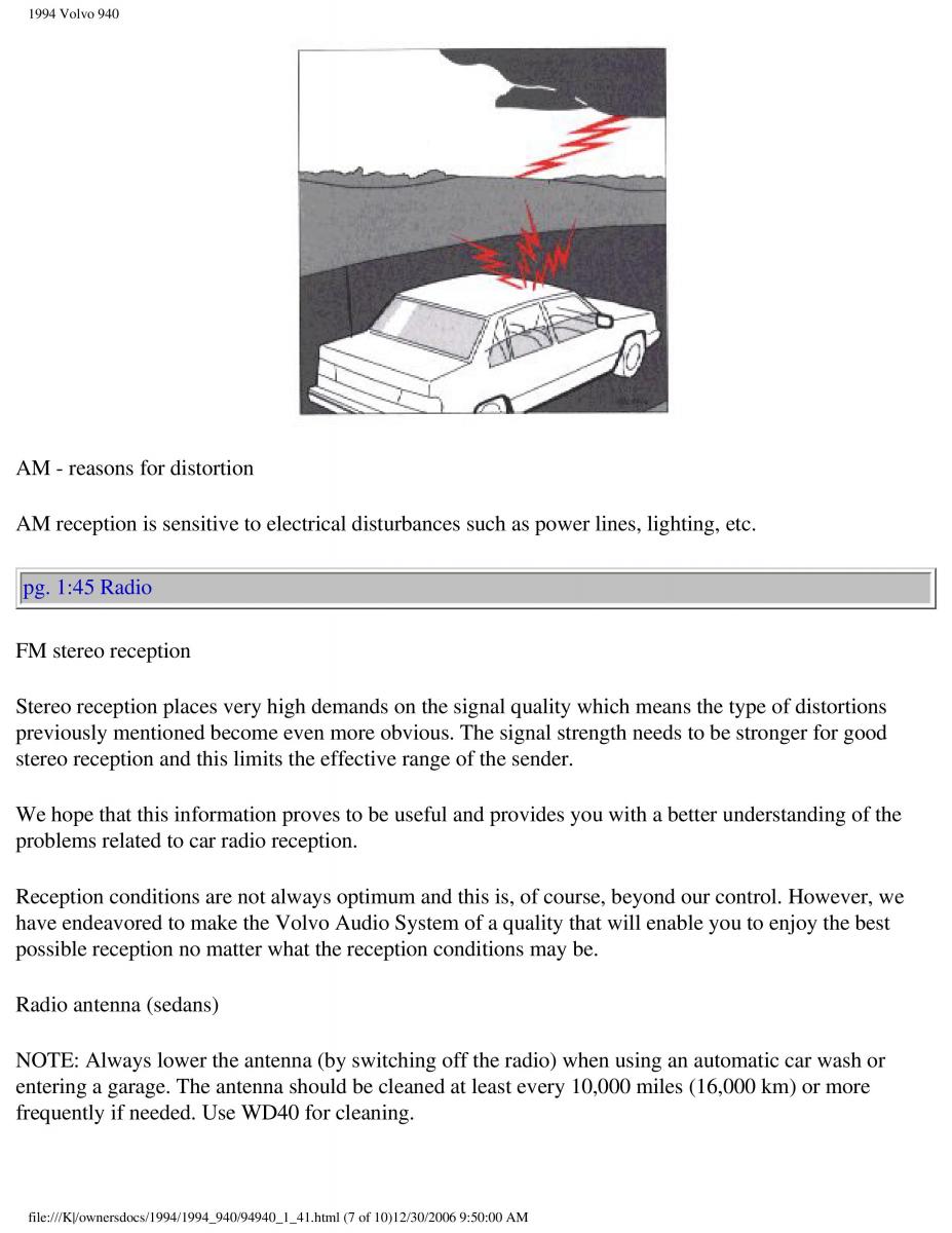 Volvo 940 owners manual / page 59