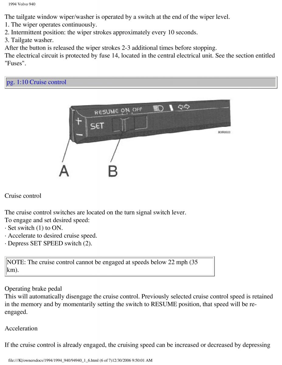 Volvo 940 owners manual / page 68