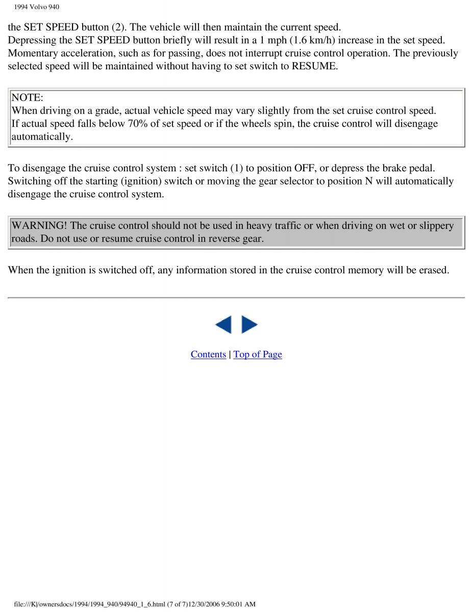 Volvo 940 owners manual / page 69