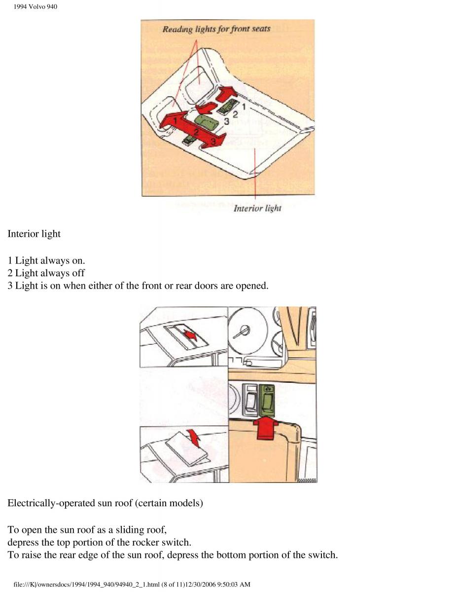 Volvo 940 owners manual / page 77