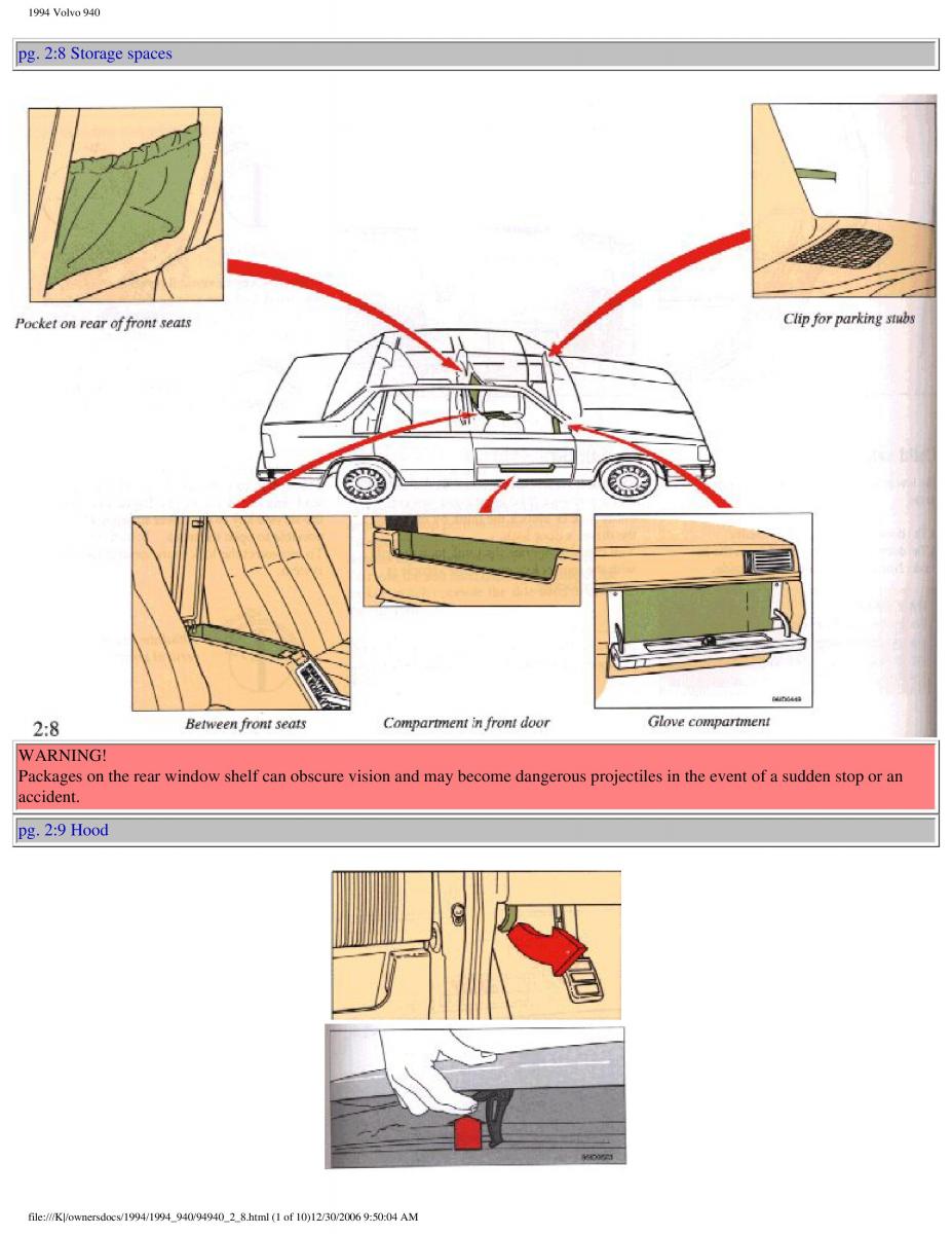 Volvo 940 owners manual / page 81