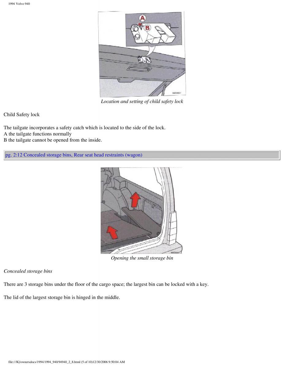 Volvo 940 owners manual / page 85