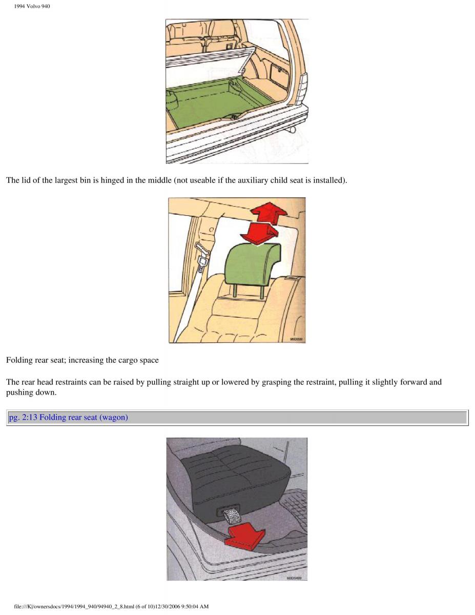 Volvo 940 owners manual / page 86