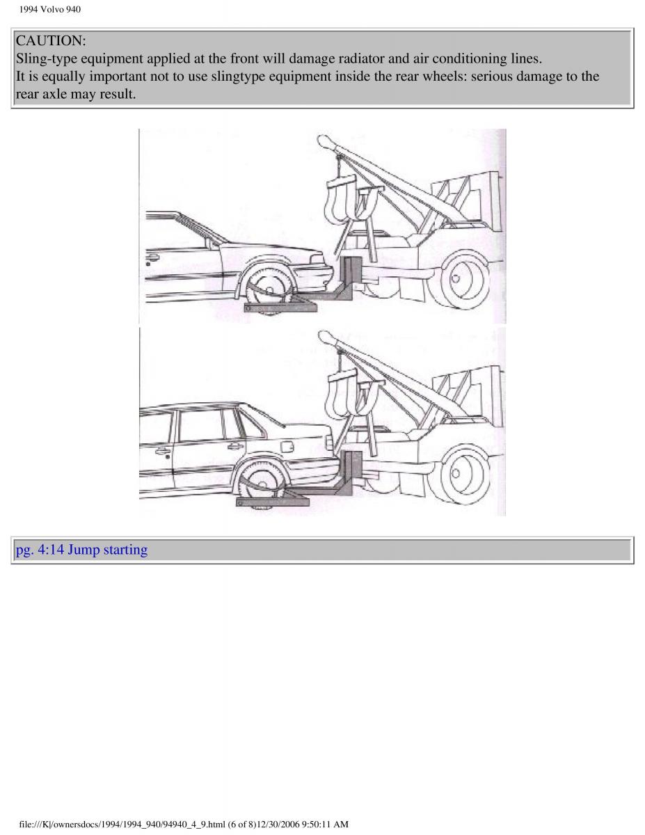 Volvo 940 owners manual / page 127