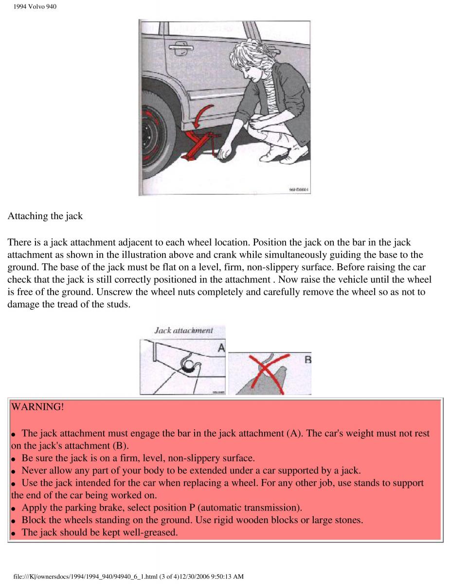 Volvo 940 owners manual / page 137