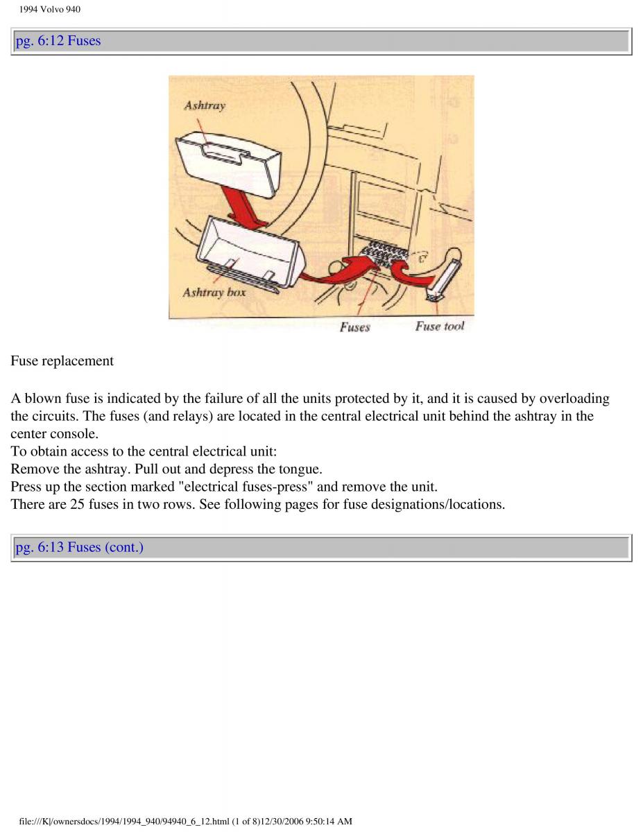 Volvo 940 owners manual / page 139