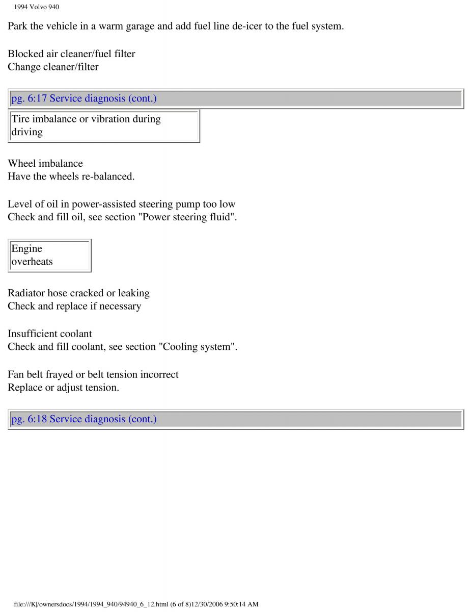 Volvo 940 owners manual / page 144