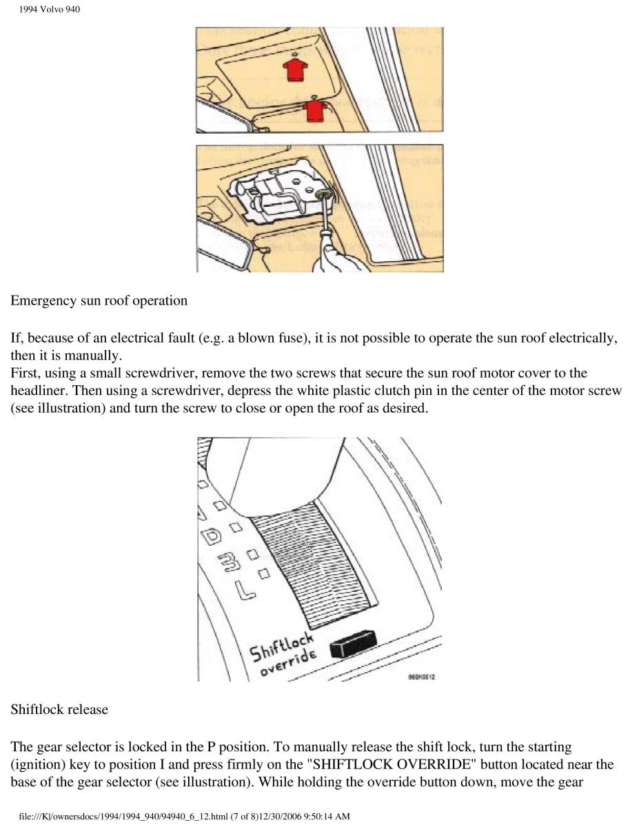 Volvo 940 owners manual / page 145