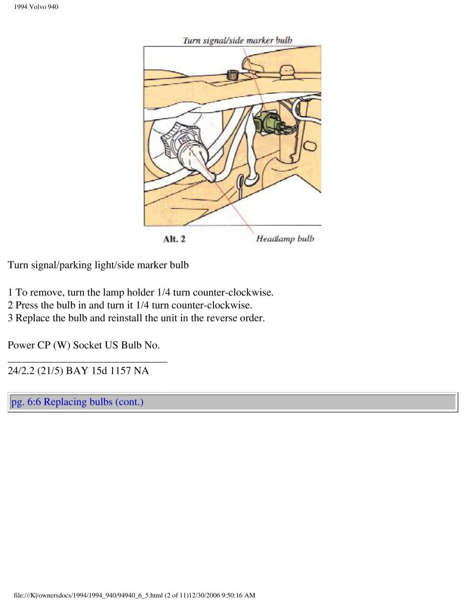 Volvo 940 owners manual / page 148