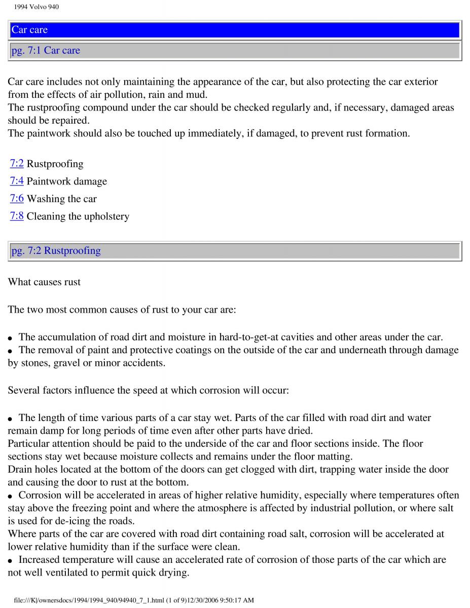 Volvo 940 owners manual / page 158