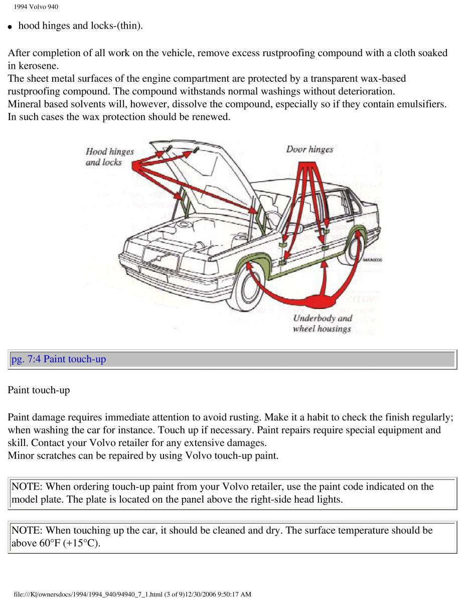 Volvo 940 owners manual / page 160