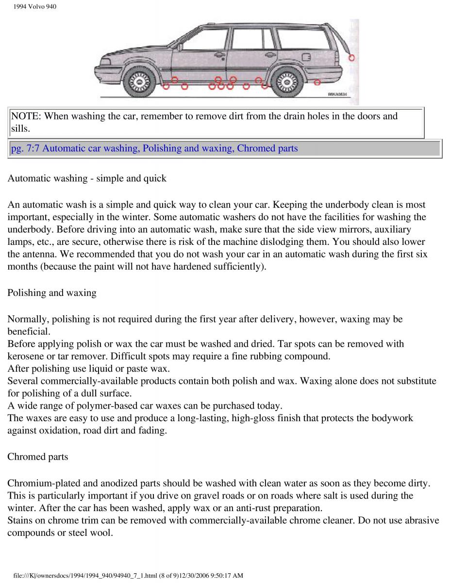 Volvo 940 owners manual / page 165