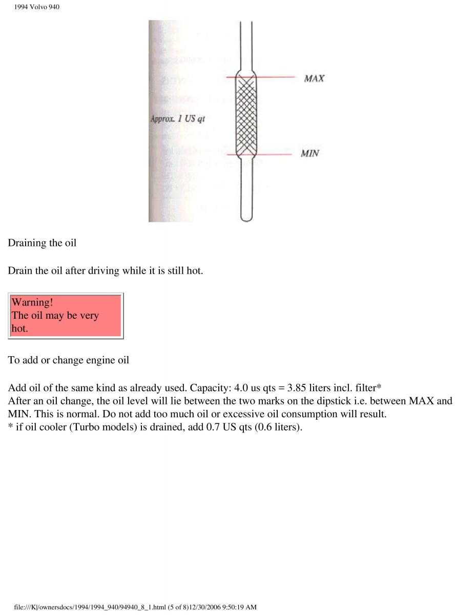 Volvo 940 owners manual / page 171