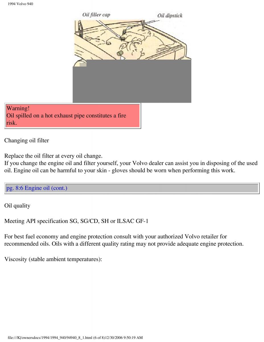 Volvo 940 owners manual / page 172