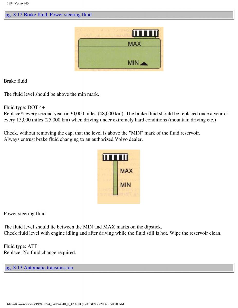 Volvo 940 owners manual / page 175