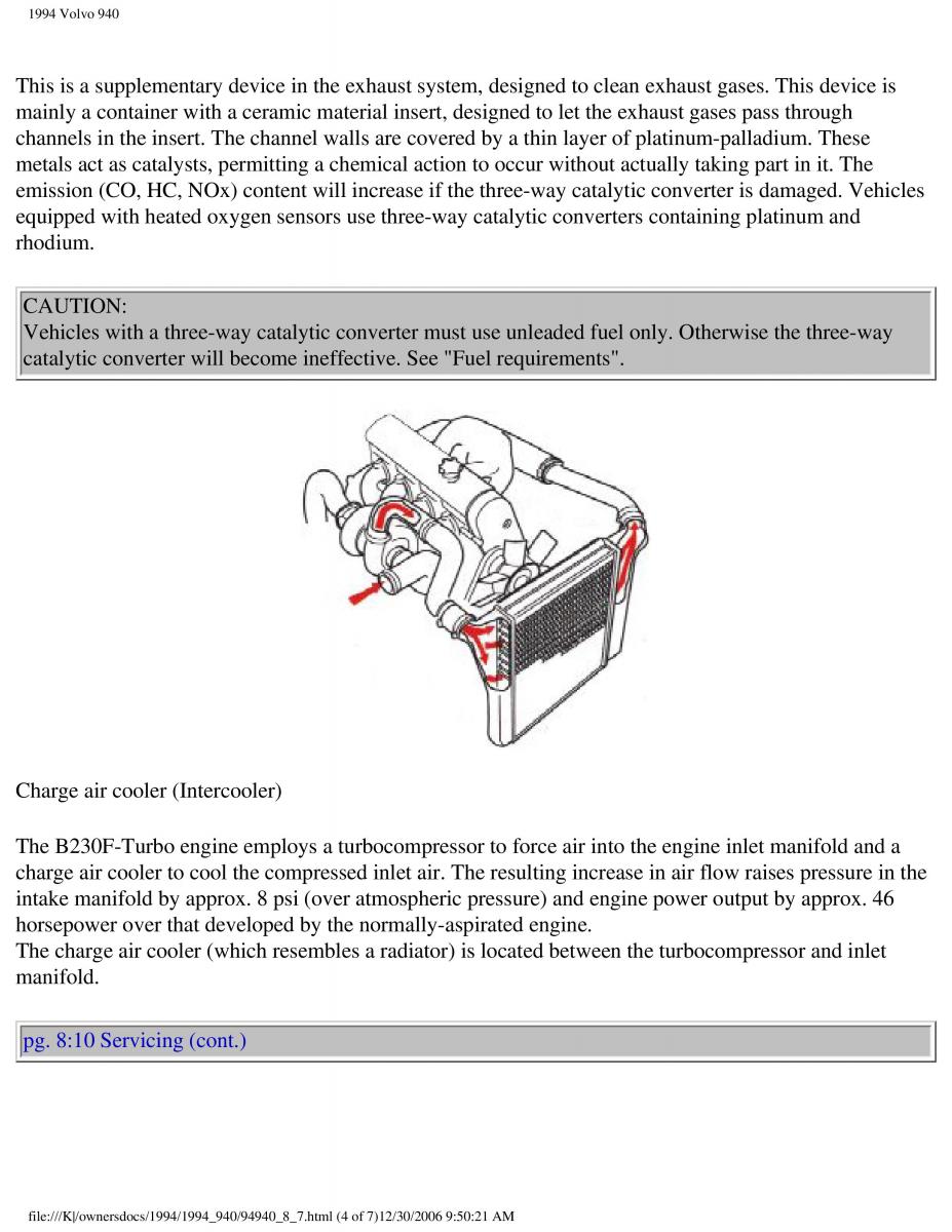 Volvo 940 owners manual / page 185