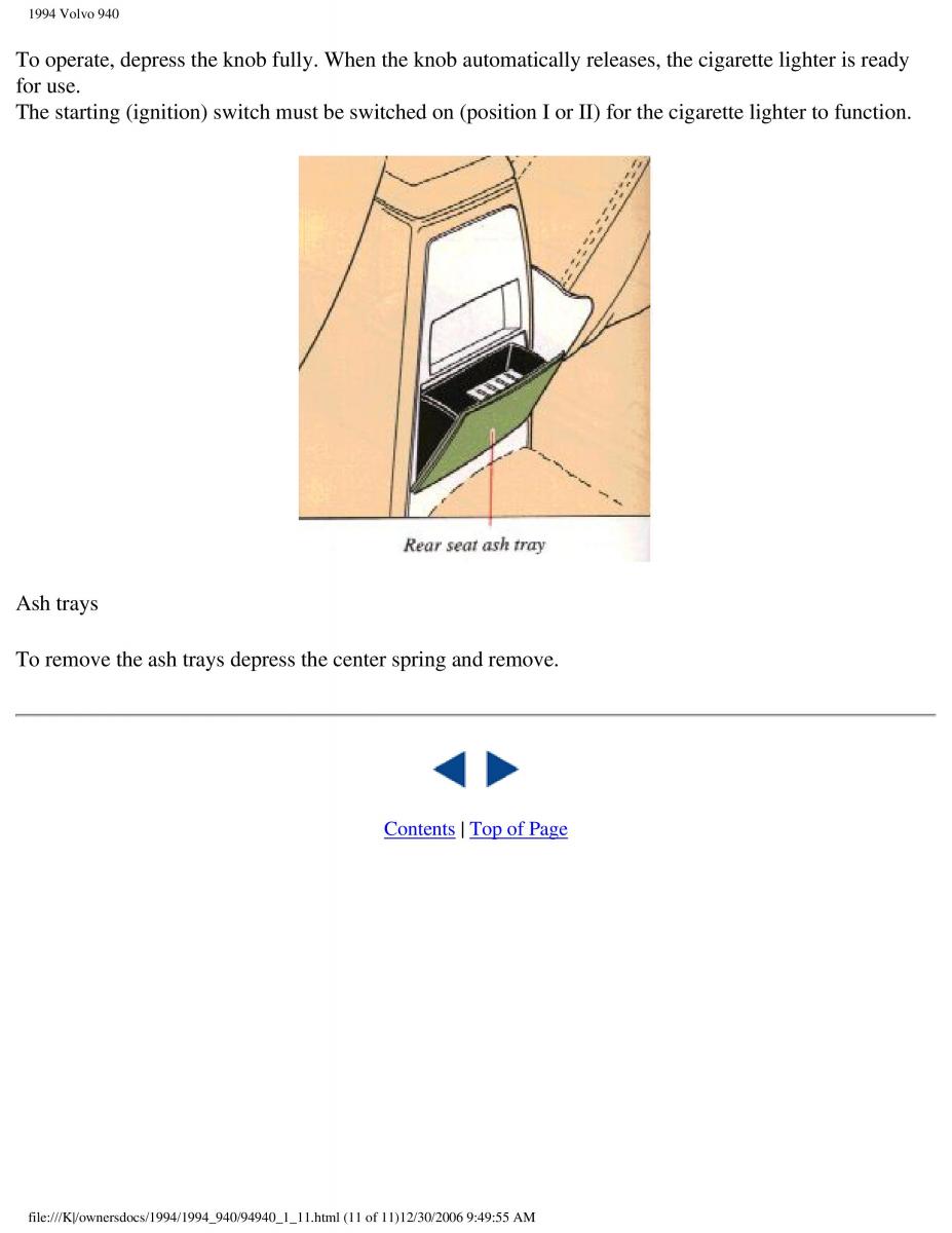 Volvo 940 owners manual / page 19