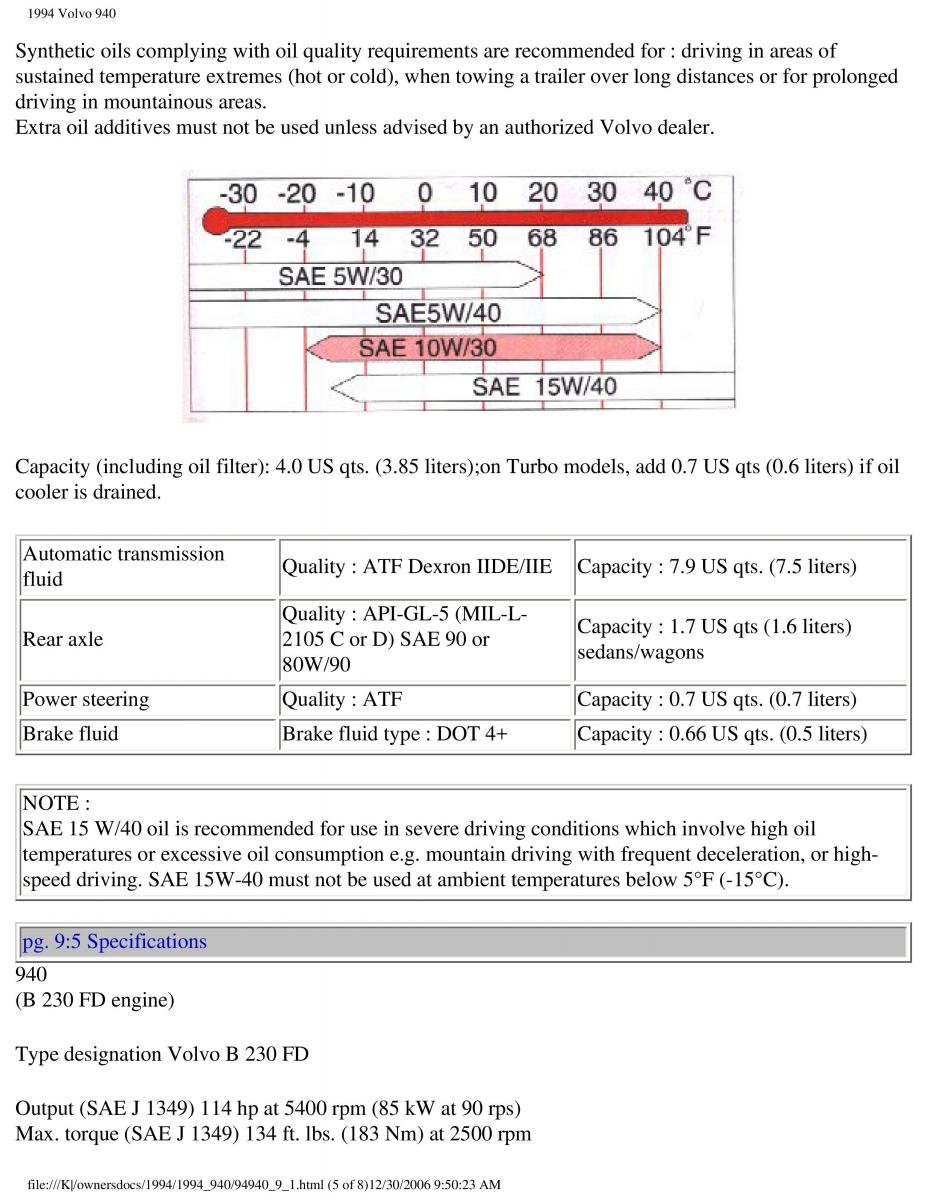 Volvo 940 owners manual / page 193