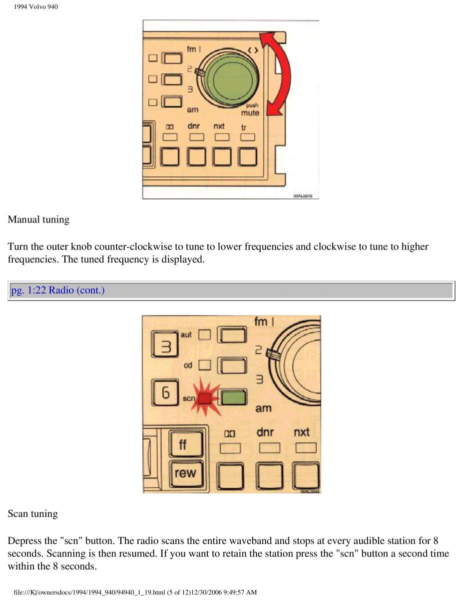 Volvo 940 owners manual / page 24