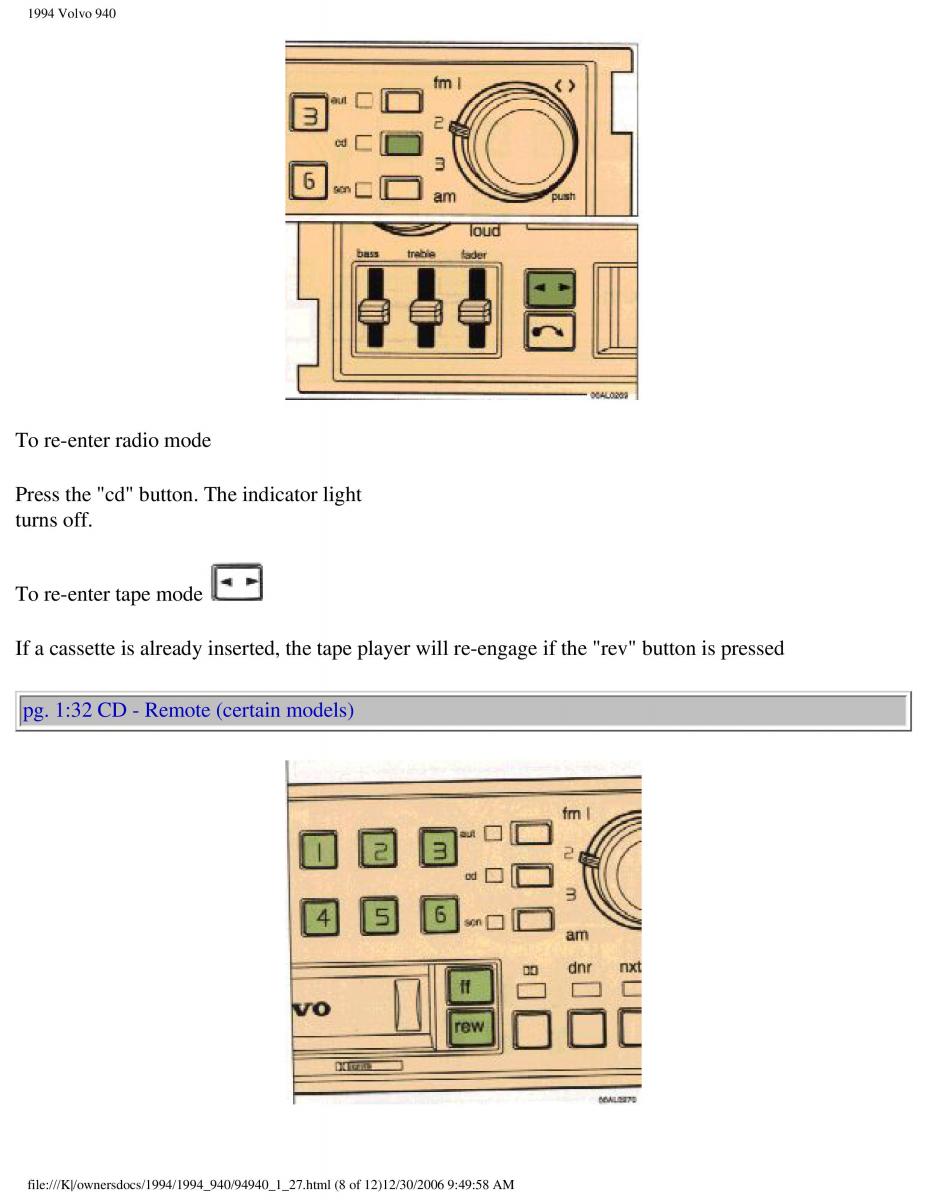 Volvo 940 owners manual / page 39