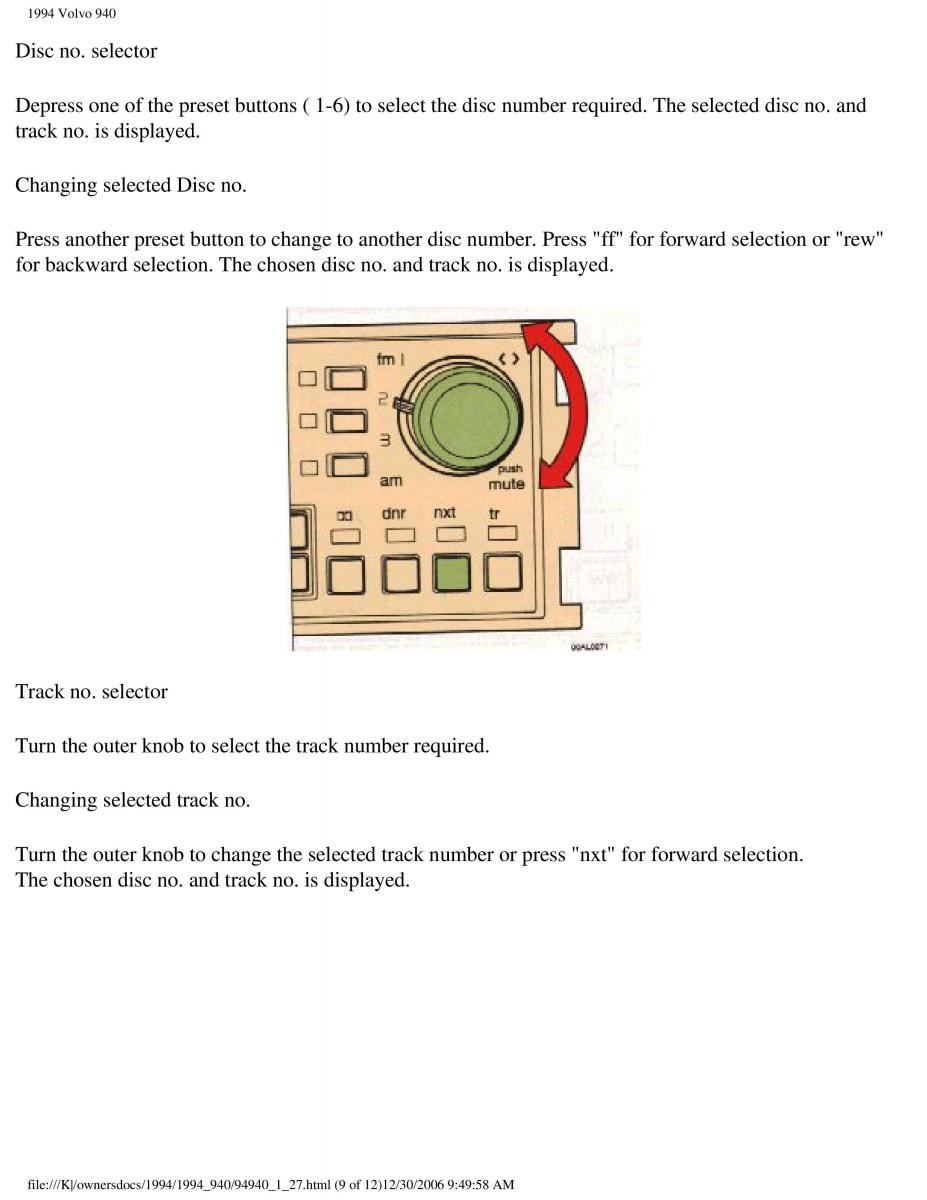 Volvo 940 owners manual / page 40