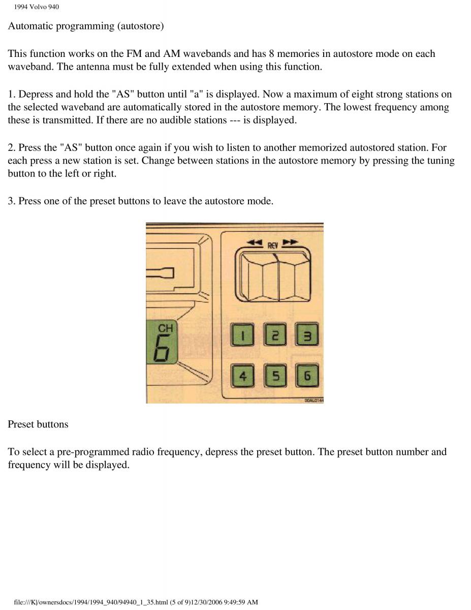 Volvo 940 owners manual / page 48