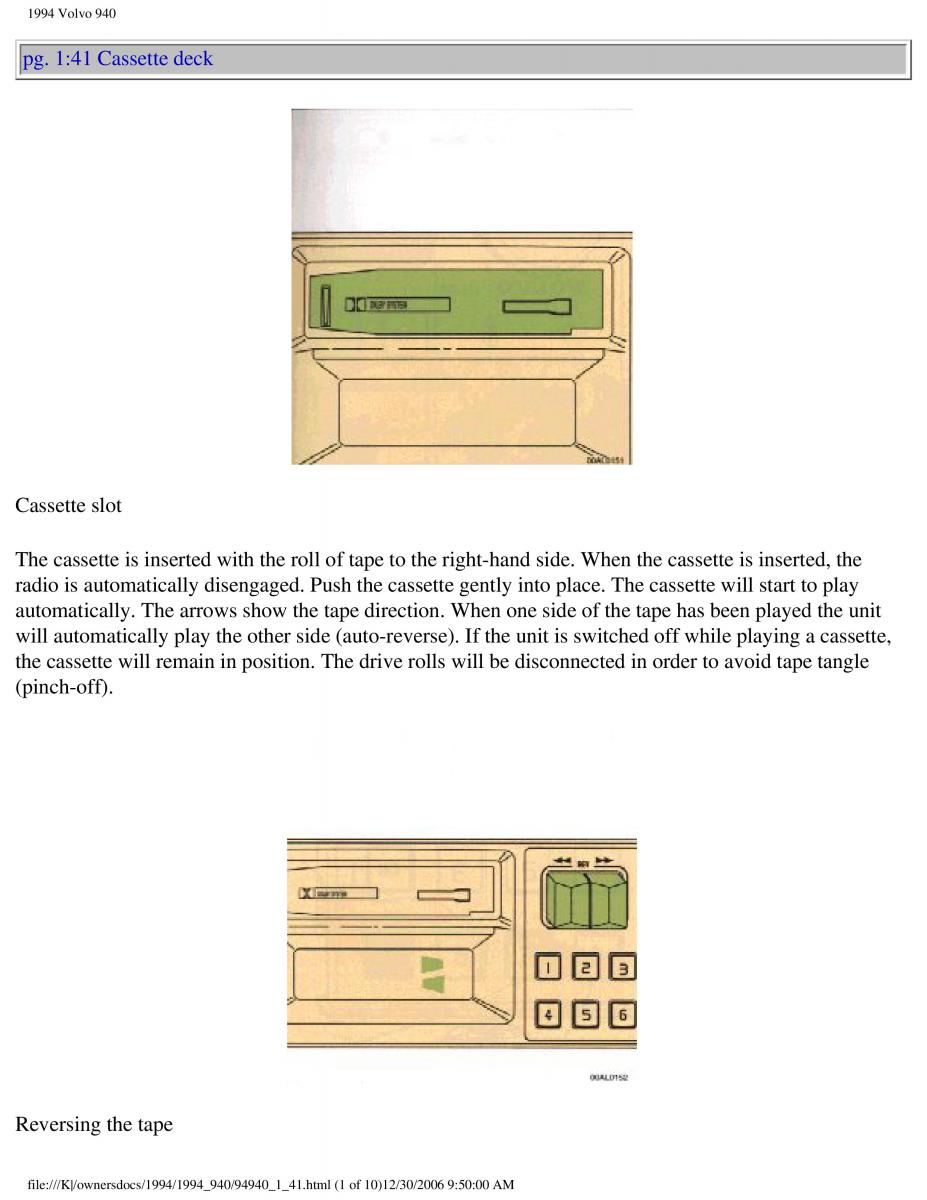 Volvo 940 owners manual / page 53