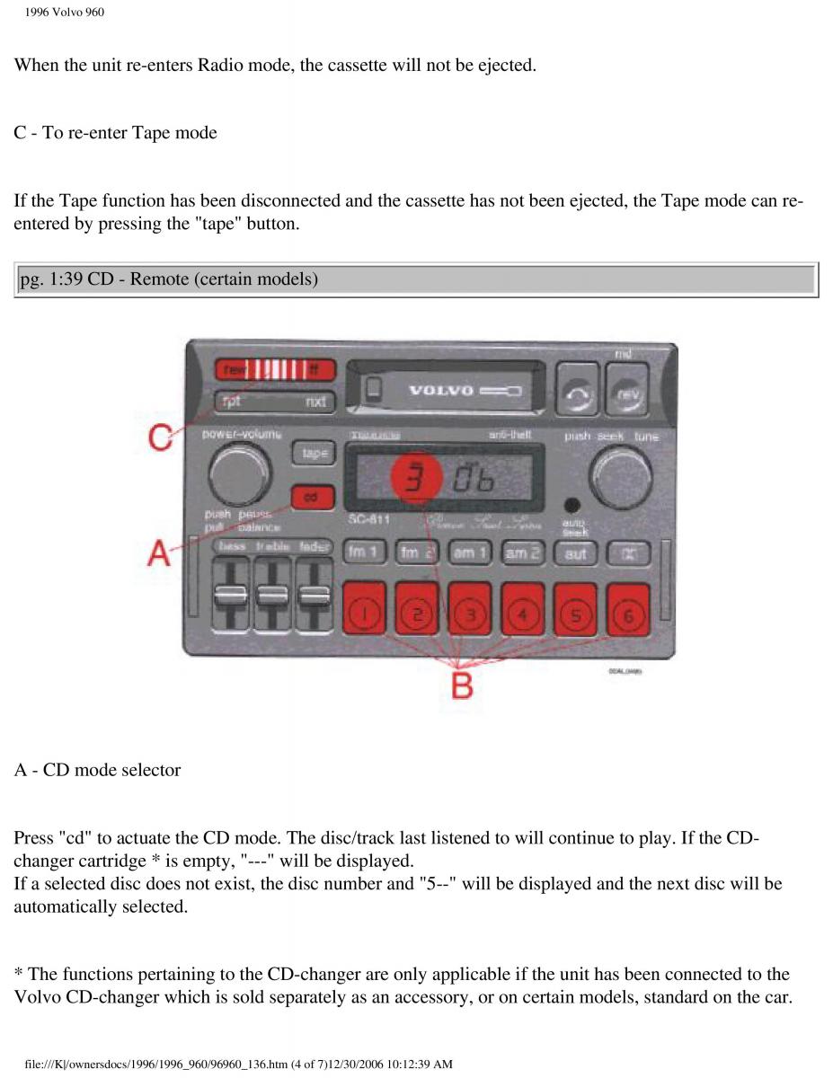 Volvo 960 owners manual / page 55