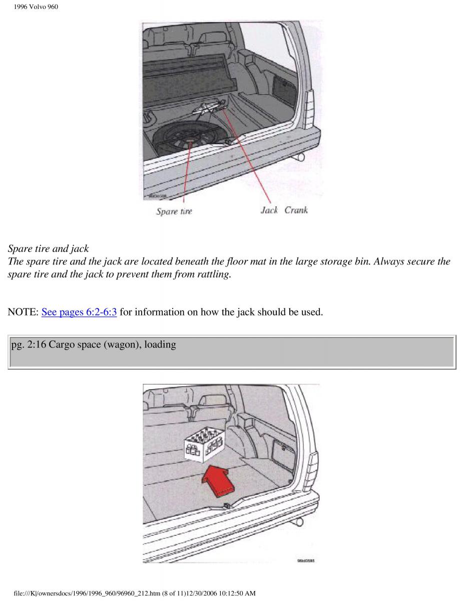 Volvo 960 owners manual / page 115