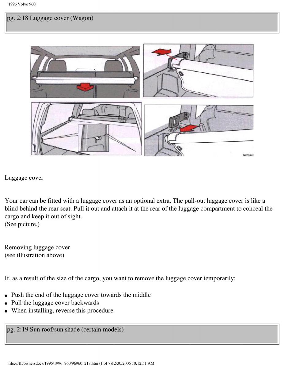 Volvo 960 owners manual / page 119