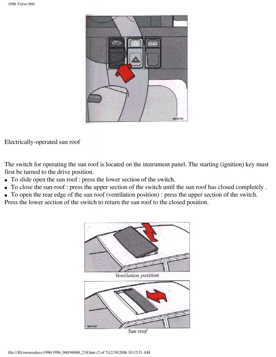 Volvo 960 owners manual / page 120