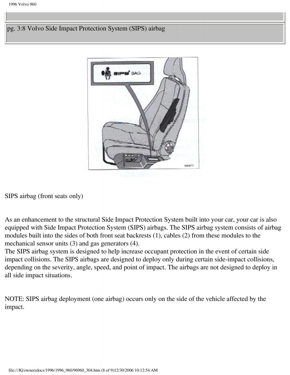 Volvo 960 owners manual / page 137