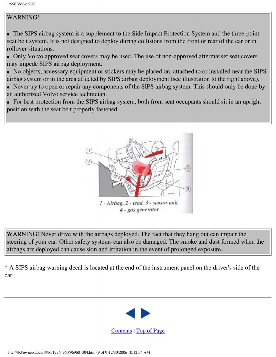 Volvo 960 owners manual / page 138