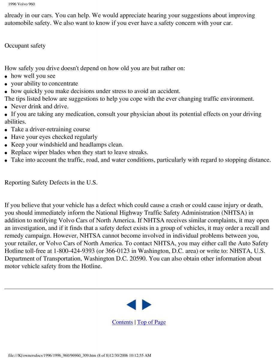 Volvo 960 owners manual / page 146