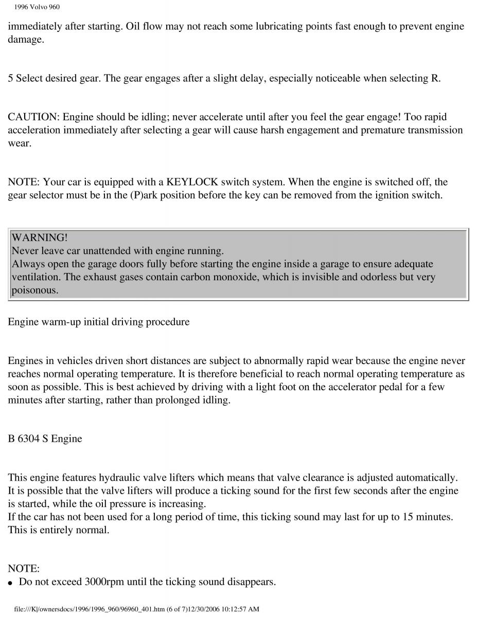 Volvo 960 owners manual / page 152