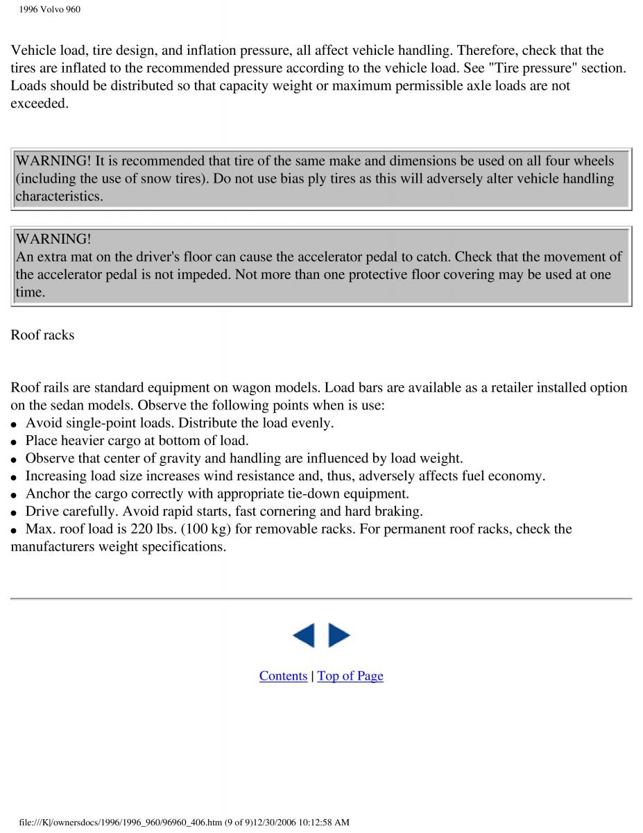 Volvo 960 owners manual / page 162